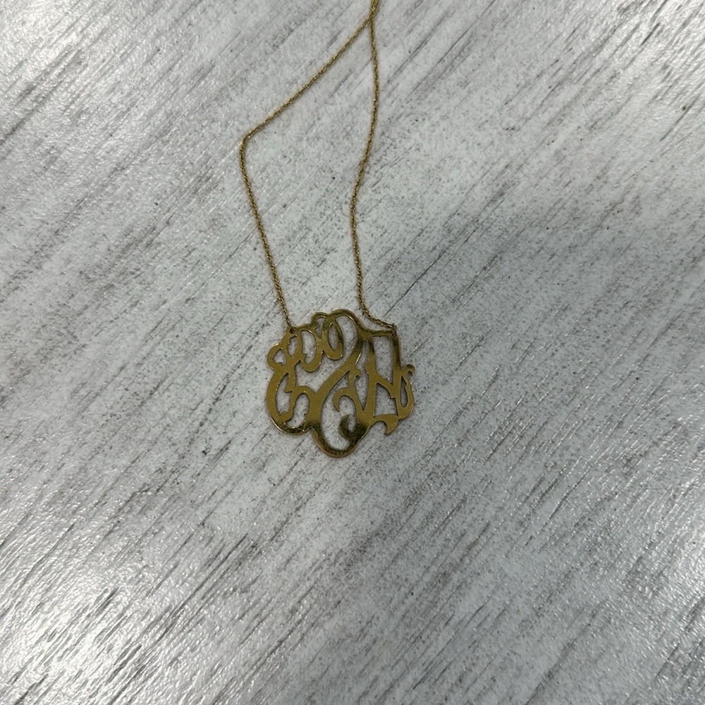 Gold plated initial necklace 9 inches